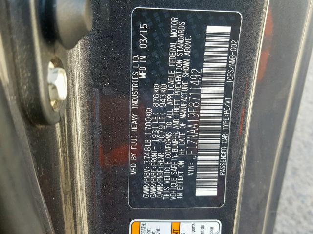 JF1ZNAA19F8711492 - 2015 TOYOTA SCION FR-S BLACK photo 10