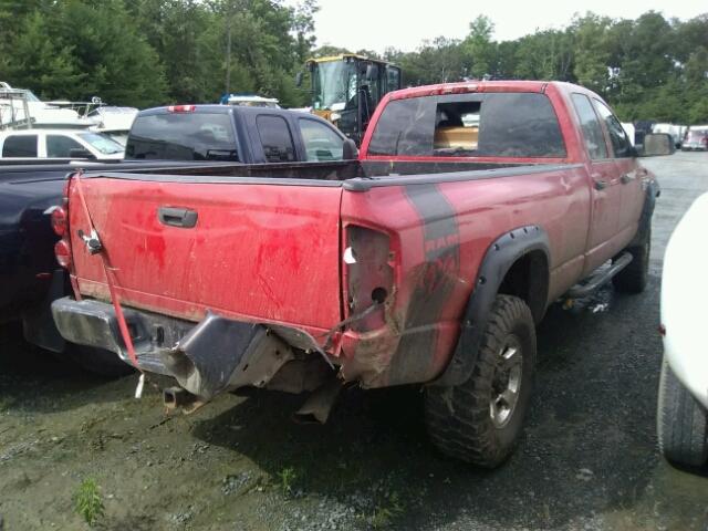 3D7KS28A68G209896 - 2008 DODGE RAM 2500 S RED photo 4