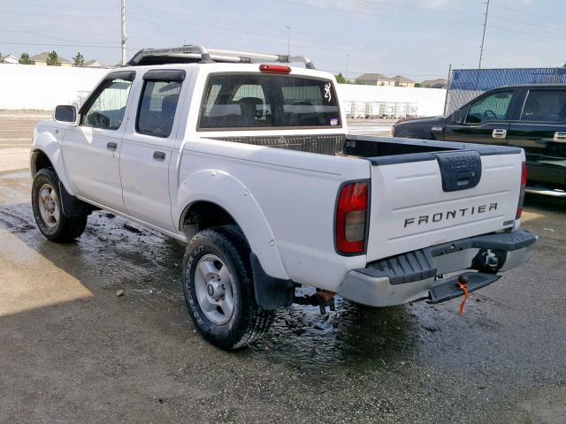 1N6ED27T61C336920 - 2001 NISSAN FRONTIER C WHITE photo 3