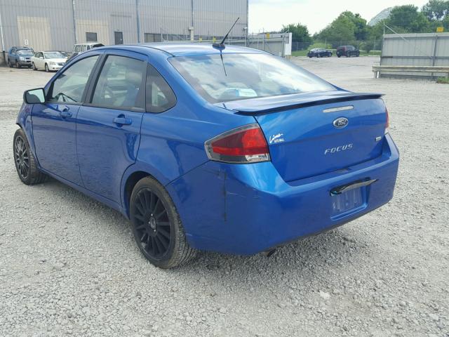 1FAHP3GN7AW167140 - 2010 FORD FOCUS SES BLUE photo 3