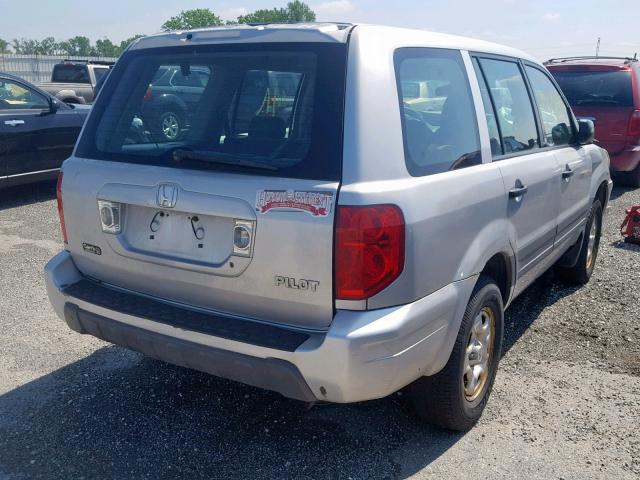 2HKYF18194H604174 - 2004 HONDA PILOT LX SILVER photo 4