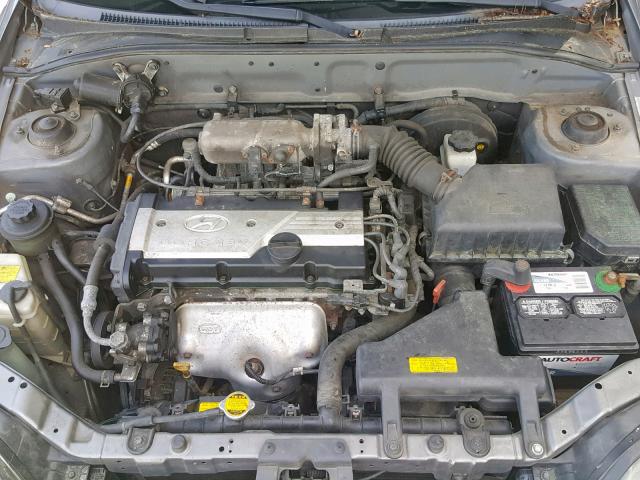 KMHCG45C44U515015 - 2004 HYUNDAI ACCENT GL GRAY photo 7