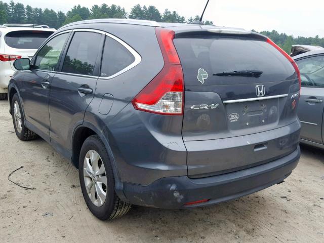 JHLRM4H77CC009112 - 2012 HONDA CR-V EXL GRAY photo 3