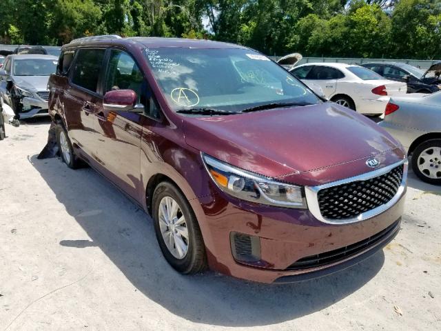 KNDMB5C18H6328157 - 2017 KIA SEDONA LX BURGUNDY photo 1