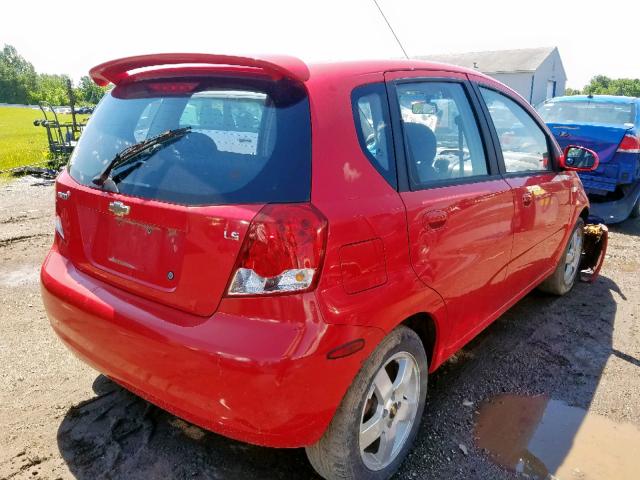 KL1TD66647B741113 - 2007 CHEVROLET AVEO BASE Qırmızı foto 4
