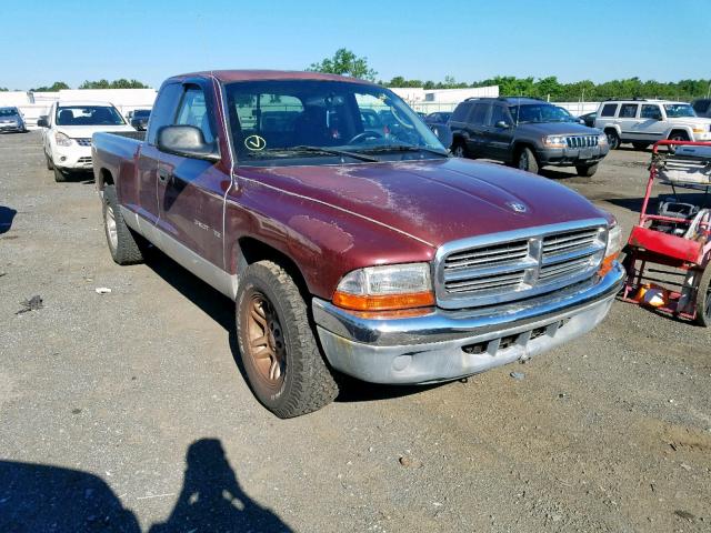 1B7GL22X01S114386 - 2001 DODGE DAKOTA MAROON photo 1