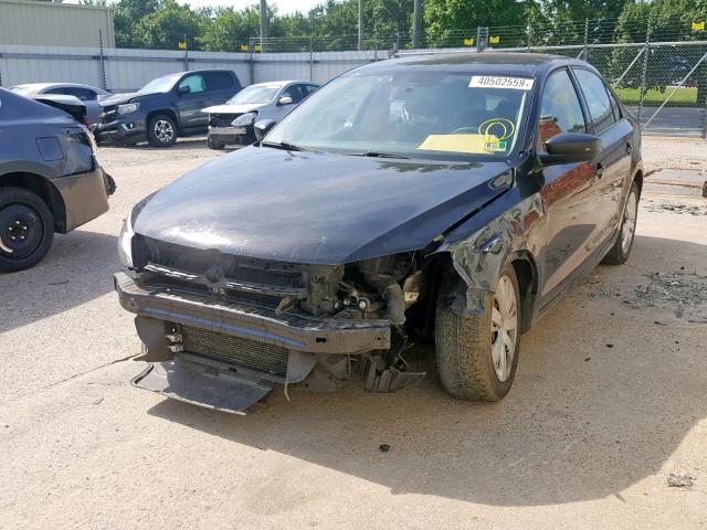 3VW2K7AJ6BM018843 - 2011 VOLKSWAGEN JETTA BASE BLACK photo 2