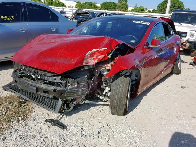 5YJSA1E27HF217158 - 2017 TESLA MODEL S Qırmızı foto 2