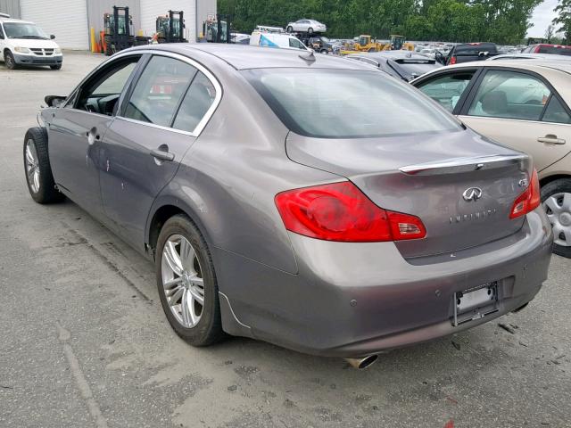 JN1CV6AP3BM509740 - 2011 INFINITI G37 BASE GRAY photo 3