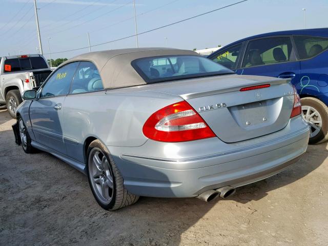 WDBTK76GX5T052180 - 2005 MERCEDES-BENZ CLK 55 AMG BLUE photo 3