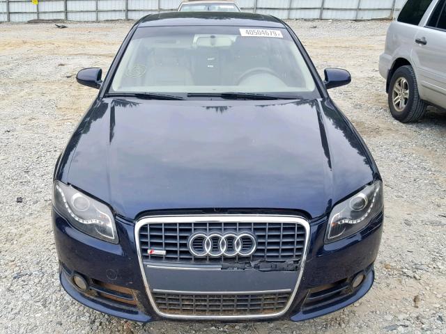 WAUAF78E08A144002 - 2008 AUDI A4 2.0T BLUE photo 9