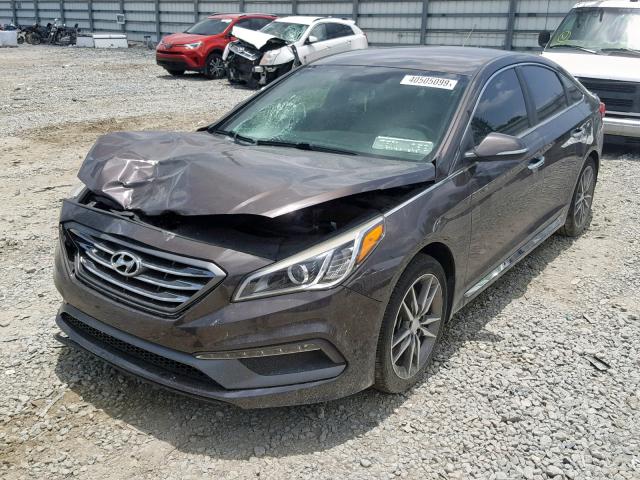 5NPE34ABXFH172309 - 2015 HYUNDAI SONATA SPO BROWN photo 2