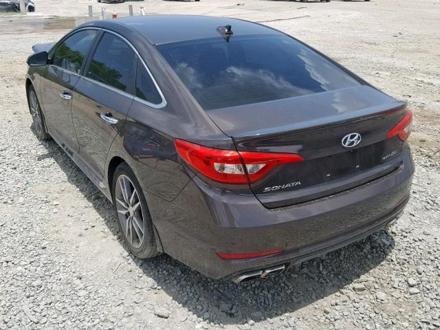 5NPE34ABXFH172309 - 2015 HYUNDAI SONATA SPO BROWN photo 3