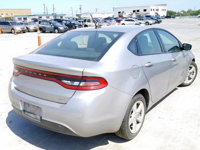 1C3CDFBB2GD660647 - 2016 DODGE DART SXT GRAY photo 4