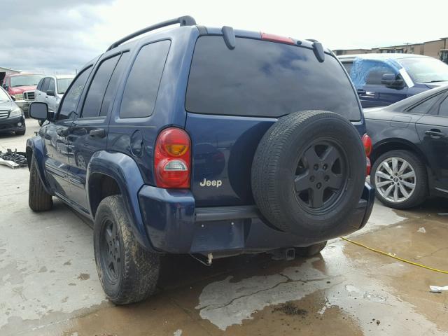 1J4GK58KX3W539314 - 2003 JEEP LIBERTY LI BLUE photo 3