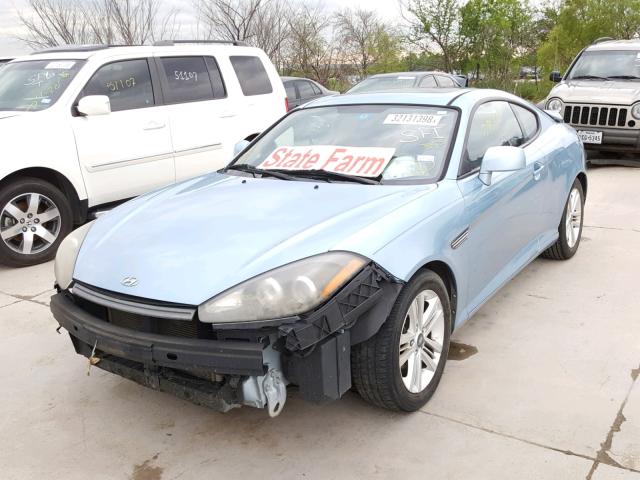 KMHHM66D67U241483 - 2007 HYUNDAI TIBURON GS BLUE photo 2