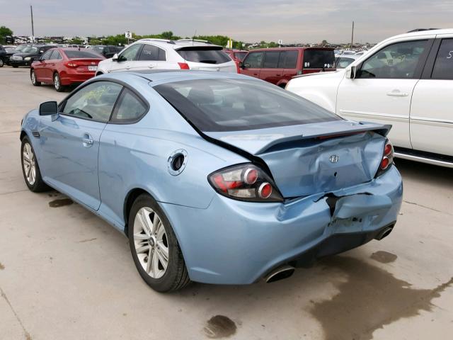 KMHHM66D67U241483 - 2007 HYUNDAI TIBURON GS BLUE photo 3