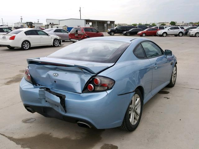 KMHHM66D67U241483 - 2007 HYUNDAI TIBURON GS BLUE photo 4