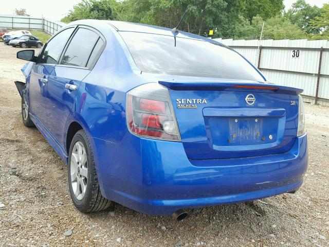 3N1AB6AP1CL703288 - 2012 NISSAN SENTRA 2.0 BLUE photo 3