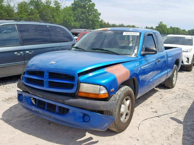 1B7GL22X1XS139323 - 1999 DODGE DAKOTA BLUE photo 2