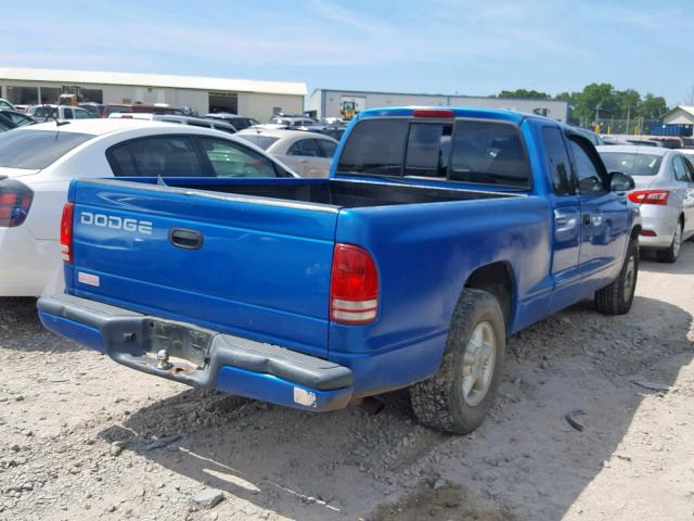 1B7GL22X1XS139323 - 1999 DODGE DAKOTA BLUE photo 4