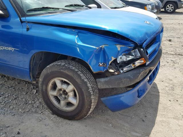 1B7GL22X1XS139323 - 1999 DODGE DAKOTA BLUE photo 9