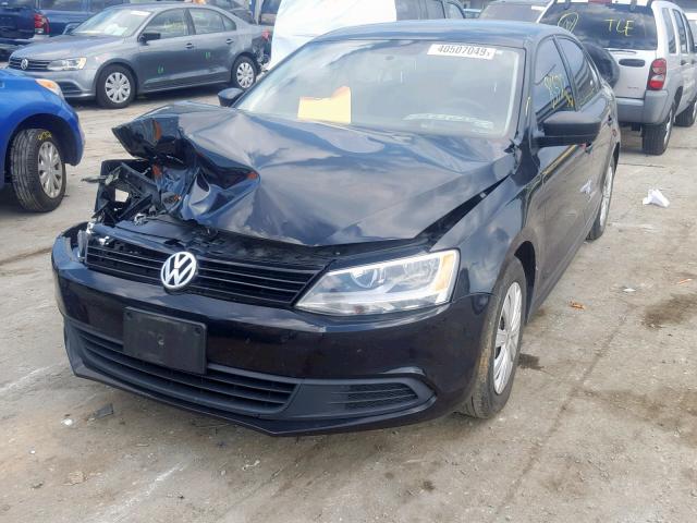 3VW2K7AJ8DM406322 - 2013 VOLKSWAGEN JETTA BASE BLACK photo 2