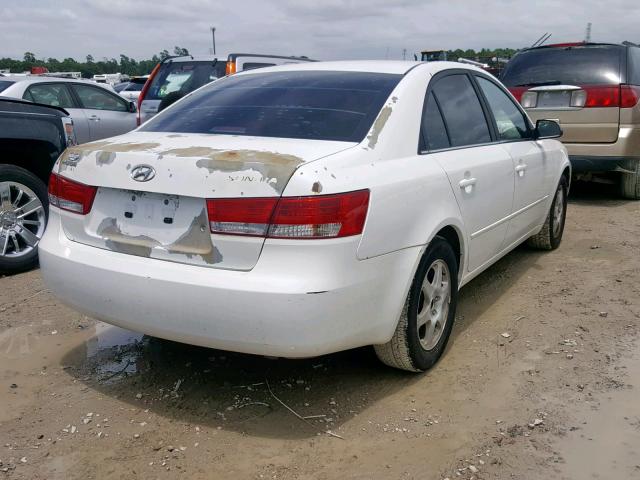 5NPEU46C36H175308 - 2006 HYUNDAI SONATA GLS WHITE photo 4