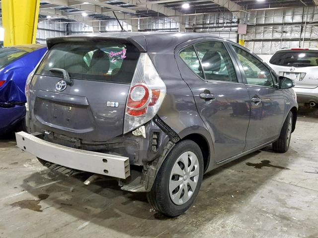 JTDKDTB32D1057497 - 2013 TOYOTA PRIUS C GRAY photo 4