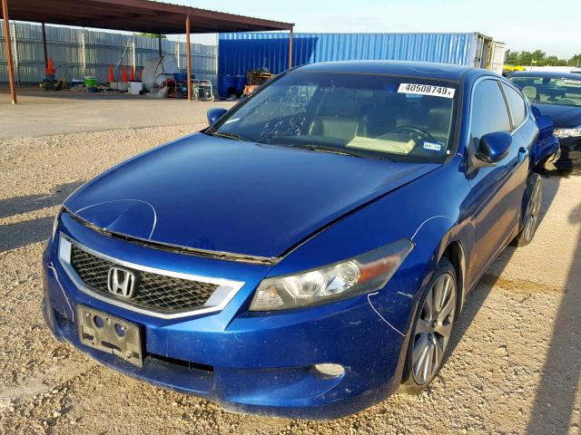 1HGCS22879A011236 - 2009 HONDA ACCORD EXL BLUE photo 2