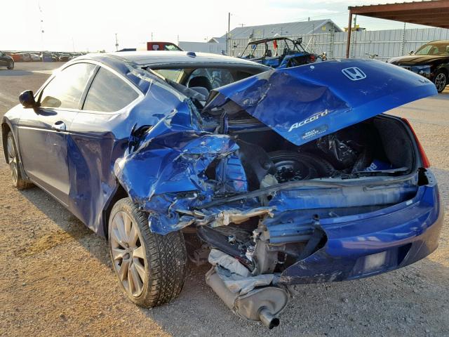 1HGCS22879A011236 - 2009 HONDA ACCORD EXL BLUE photo 3