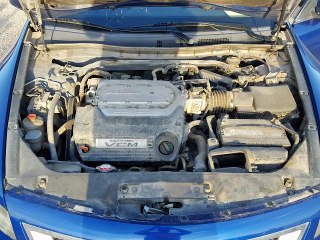 1HGCS22879A011236 - 2009 HONDA ACCORD EXL BLUE photo 7