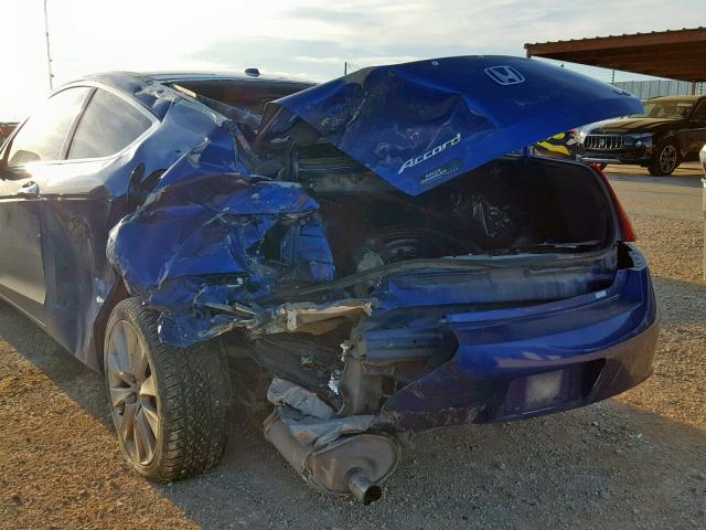 1HGCS22879A011236 - 2009 HONDA ACCORD EXL BLUE photo 9