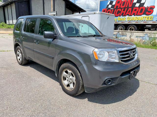 5FNYF4H23DB014383 - 2013 HONDA PILOT LX GRAY photo 1