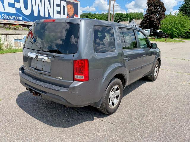 5FNYF4H23DB014383 - 2013 HONDA PILOT LX GRAY photo 4