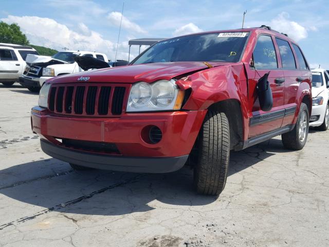 1J4GR48K95C718387 - 2005 JEEP GRAND CHER RED photo 2