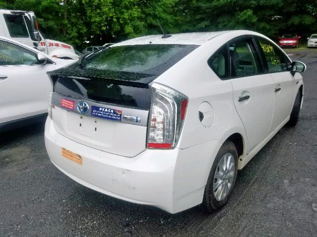 JTDKN3DP5D3036998 - 2013 TOYOTA PRIUS PLUG WHITE photo 4