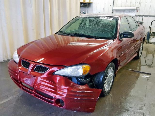 1G2NF52T51M568722 - 2001 PONTIAC GRAND AM S MAROON photo 2