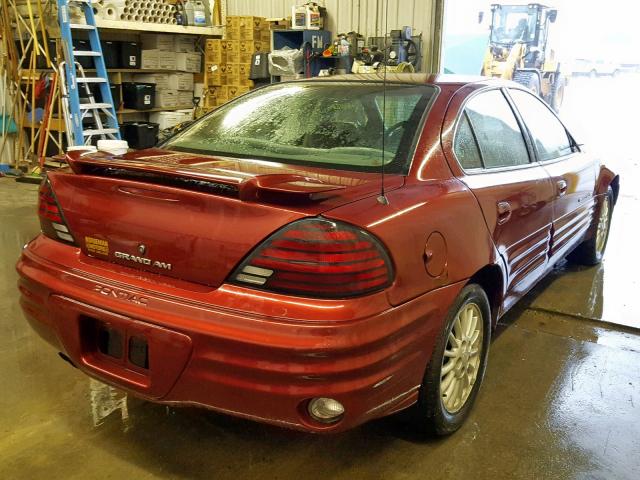 1G2NF52T51M568722 - 2001 PONTIAC GRAND AM S MAROON photo 4