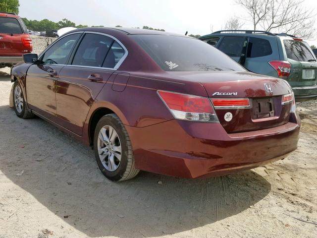 1HGCP2F46CA206468 - 2012 HONDA ACCORD LXP BURGUNDY photo 3