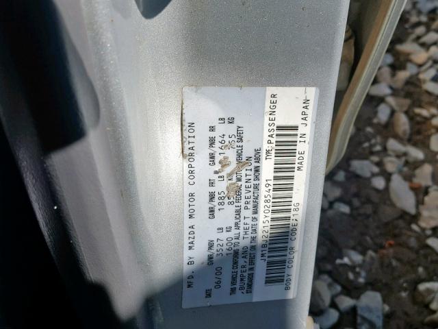 JM1BJ2215Y0285491 - 2000 MAZDA PROTEGE ES 银色 照片 10