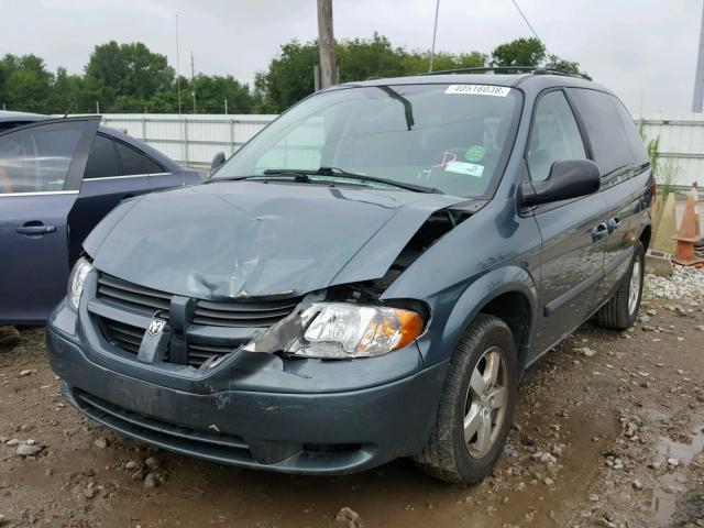 1D4GP45R45B406791 - 2005 DODGE CARAVAN SX TEAL photo 2