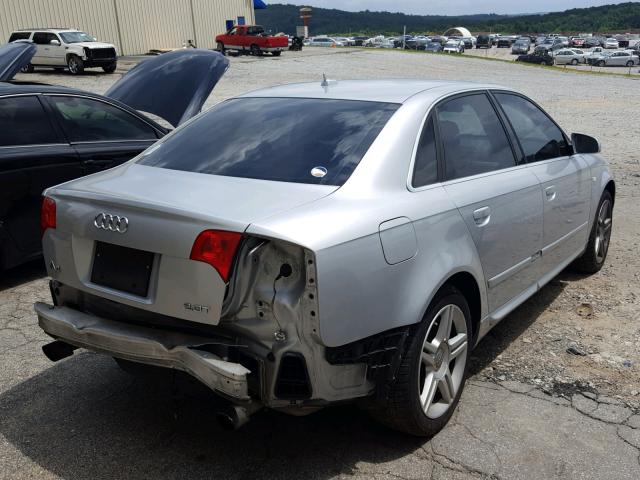 WAUAF78E08A083931 - 2008 AUDI A4 2.0T SILVER photo 4