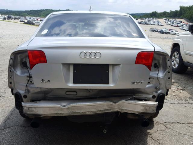 WAUAF78E08A083931 - 2008 AUDI A4 2.0T SILVER photo 9