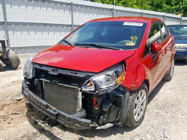 KNADM4A35F6433791 - 2015 KIA RIO LX RED photo 2