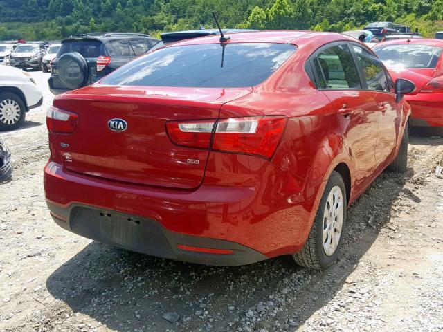 KNADM4A35F6433791 - 2015 KIA RIO LX RED photo 4