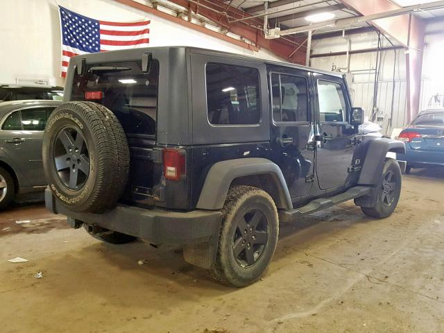 1J4GA39187L117403 - 2007 JEEP WRANGLER X BLACK photo 4