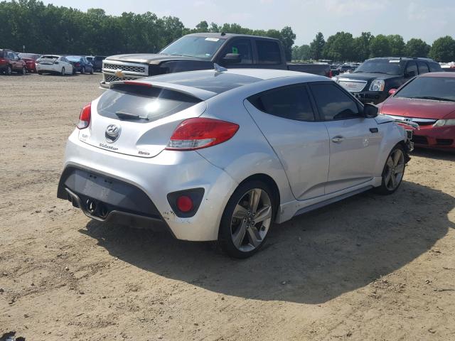 KMHTC6AE2DU121933 - 2013 HYUNDAI VELOSTER T SILVER photo 4