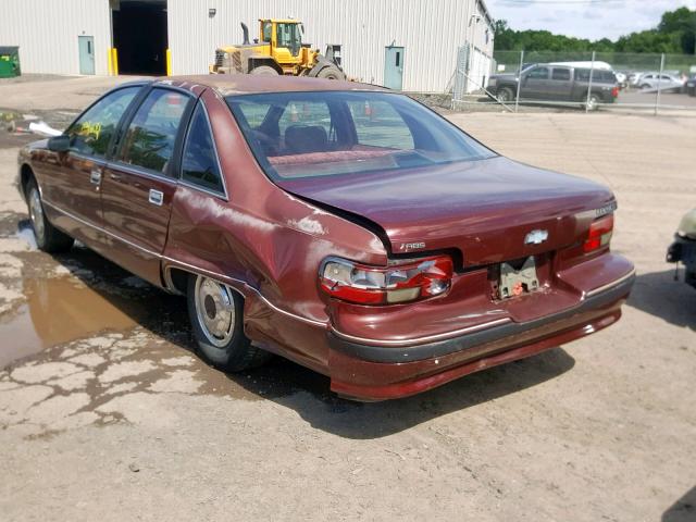 1G1BL53E8MW157713 - 1991 CHEVROLET CAPRICE BURGUNDY photo 3