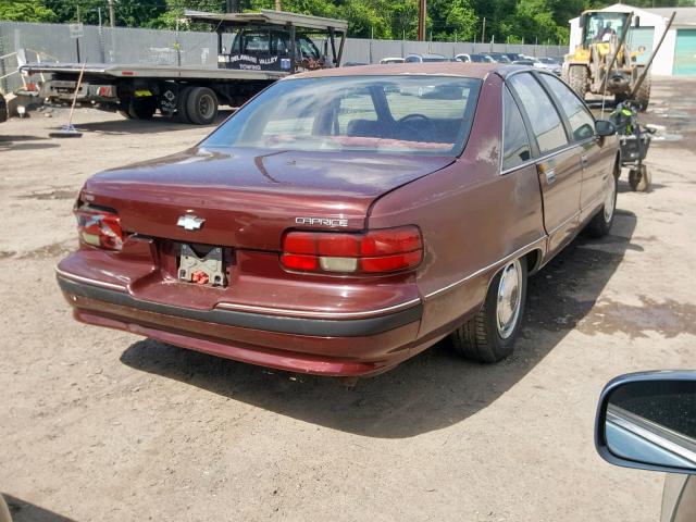 1G1BL53E8MW157713 - 1991 CHEVROLET CAPRICE BURGUNDY photo 4